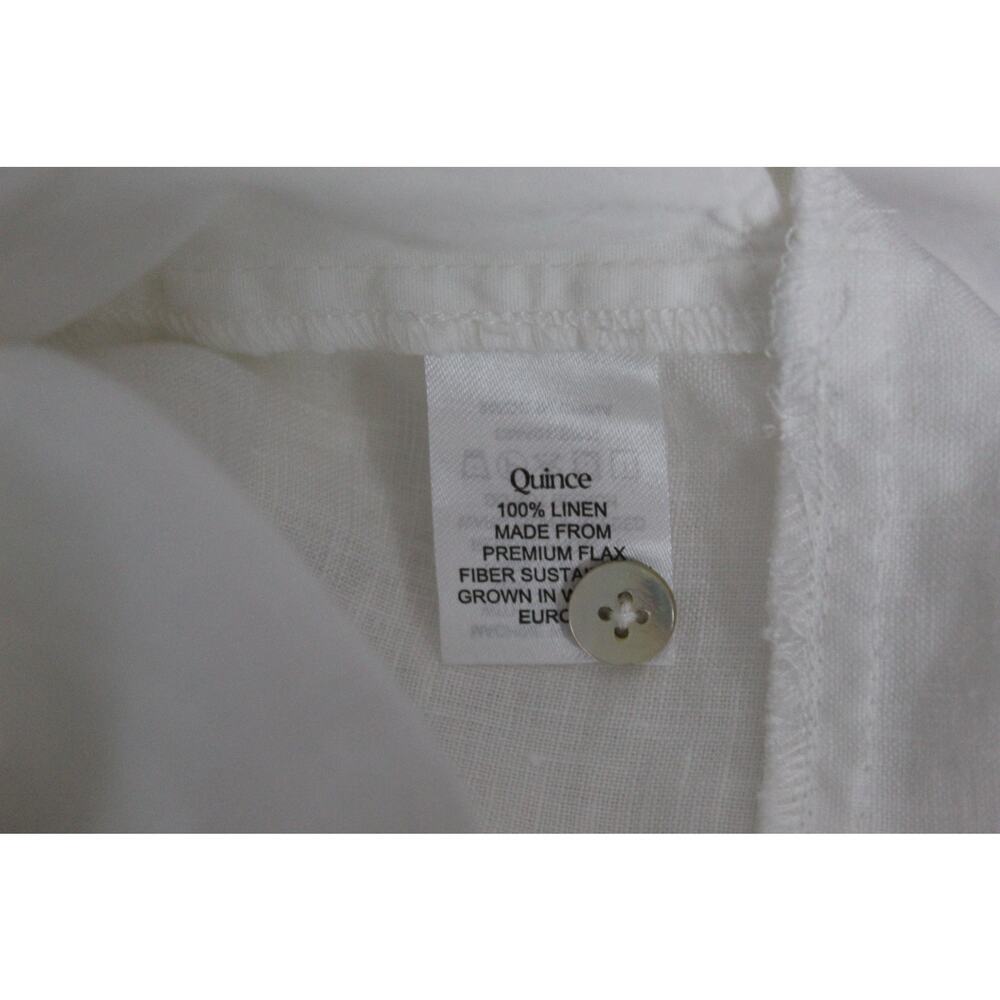 Quince 100% Linen Pintuck Button Front Dress Knee Length Pockets Small - Picture 7 of 8